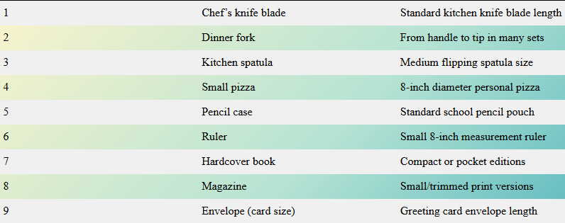 15 Common Things that are 8 Inches Long